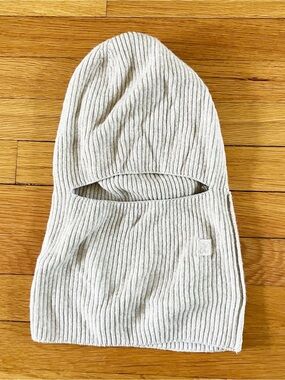ADAY Beige Wool Cashmere Cotton Blend Winter Cozy 3-in-1 Knit Beanie Balaclava